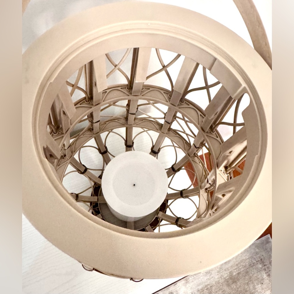 Opalhouse Rattan Flickering LED Tan Woven Lantern Indoor/Outdoor 5-hour timer - Picture 5 of 7